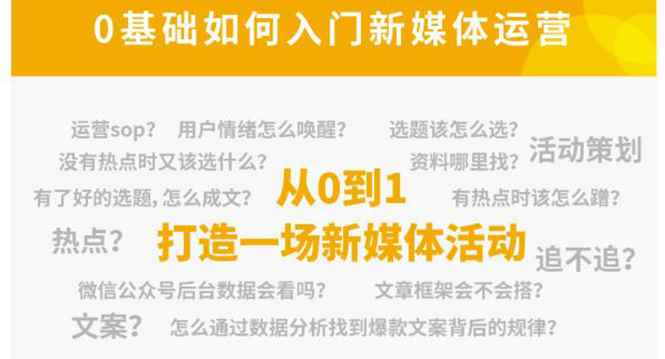（4291期）新媒体运营系列课，课程零基础入门，解锁高薪职业必备的四项技能-咩咩网络
