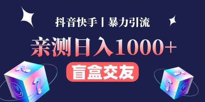 （4270期）亲测日收益1000+的交友盲盒副业丨有手就行的抖音快手暴力引流-咩咩网络