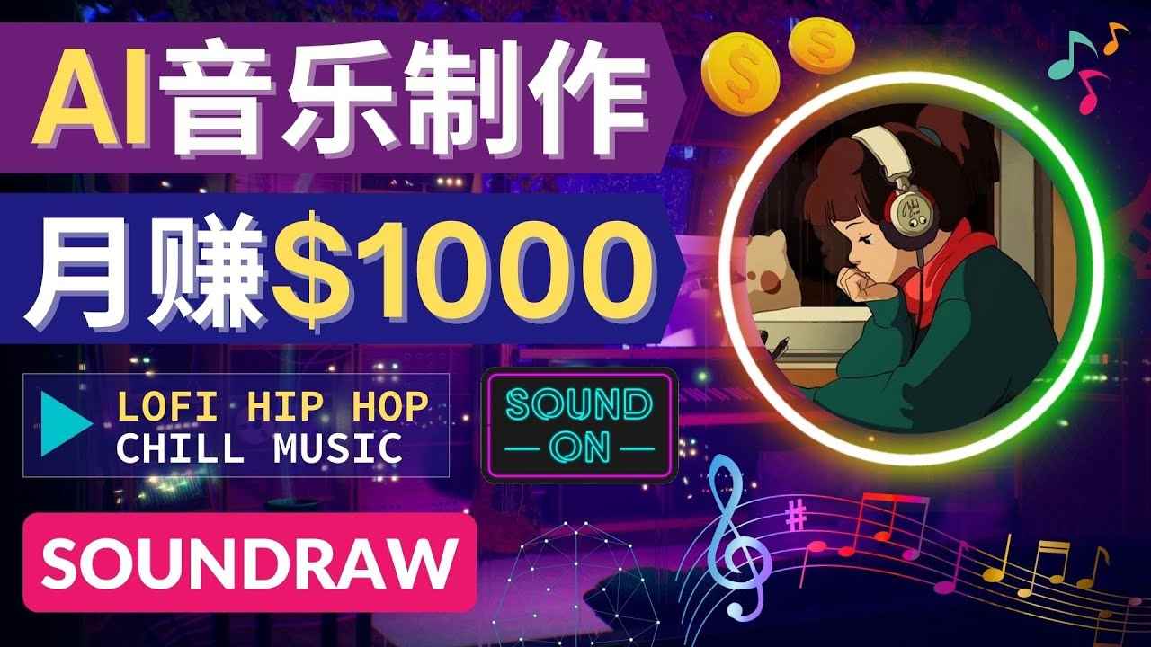 （4251期）无需任何音乐基础： 使用AI软件制作Lofi Hip Hop Chill Music 月赚1000美元-咩咩网络