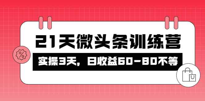 （4129期）被忽视的微头条，21天微头条训练营，实操3天，日收益60-80不等-咩咩网络