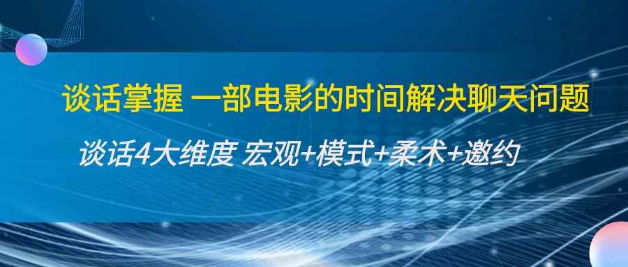 （4124期）谈话掌握一部电影的时间解决聊天问题：谈话四大维度:宏观+模式+柔术+邀约-咩咩网络