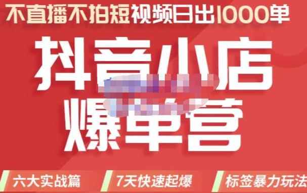 推易电商·2022年抖音小店爆单营【更新10月】，7天快速起爆，标签暴力玩法，日出1000单-咩咩网络