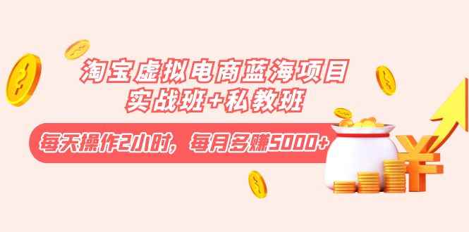 （4056期）淘宝虚拟电商蓝海项目实战班+私教班：每天操作2小时，每月多赚5000+-咩咩网络