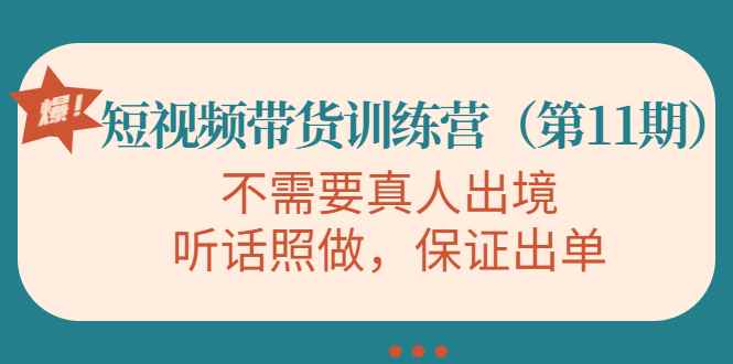 （4015期）短视频带货训练营（第11期），不需要真人出境，听话照做，保证出单-咩咩网络