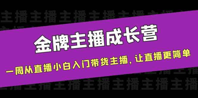 （3953期）金牌主播成长营，一周从直播小白入门带货主播，让直播更简单-咩咩网络