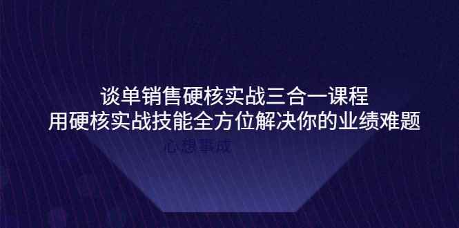 （3943期）谈单销售硬核实战三合一课程，用硬核实战技能全方位解决你的业绩难题-咩咩网络