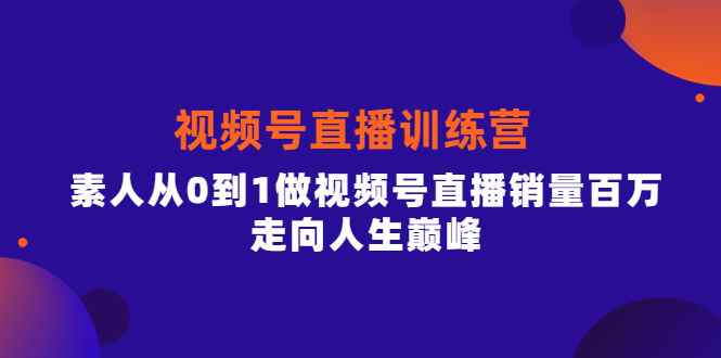 （3927期）行动派·视频号直播训练营，素人从0到1做视频号直播销量百万，走向人生巅峰-咩咩网络