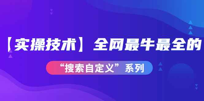 （3909期）【实操技术】全网最牛最全的“搜索自定义”系列！价值698元-咩咩网络