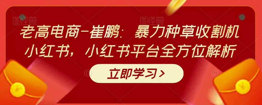 老高电商-崔鹏：暴力种草收割机小红书，小红书平台全方位解析-咩咩网络