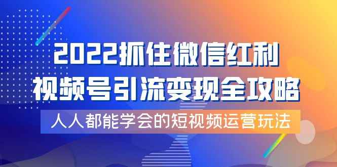 （3820期）2022抓住微信红利，视频号引流变现全攻略，人人都能学会的短视频运营玩法-咩咩网络