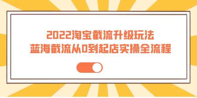 （3798期）2022淘宝截流升级玩法：蓝海截流从0到起店实操全流程 价值千元！-咩咩网络