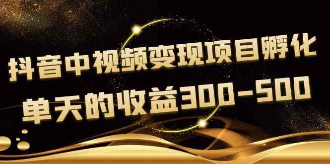 （3794期）黄岛主《抖音中视频变现项目孵化》单天的收益300-500 操作简单粗暴-咩咩网络