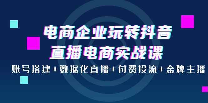 （3784期）电商企业玩转抖音直播电商实战课：账号搭建+数据化直播+付费投流+金牌主播-咩咩网络