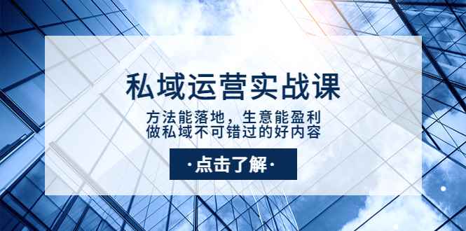 （3707期）私域运营实战课：方法能落地，生意能盈利，做私域不可错过的好内容-咩咩网络