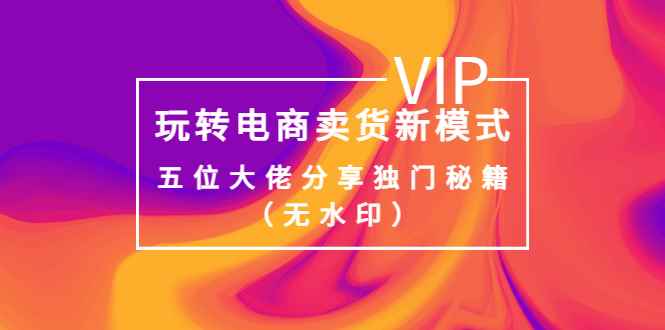 （3669期）某收费培训：玩转电商卖货新模式，五位大佬分享独门秘籍（无水印）-咩咩网络
