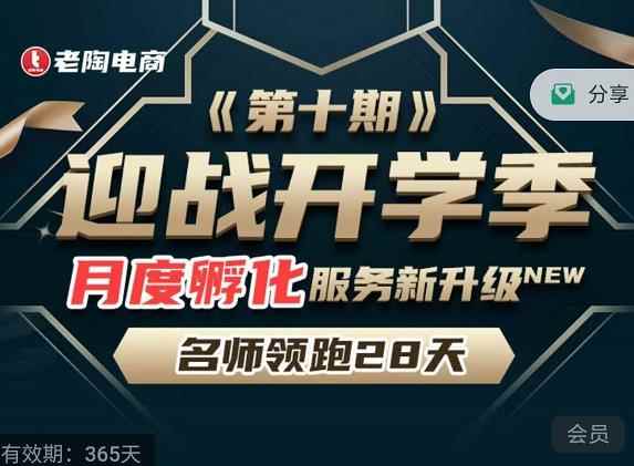 老陶电商《拼多多名师线上领跑28天-第10期》迎战开学季月度孵化实操复盘！-咩咩网络