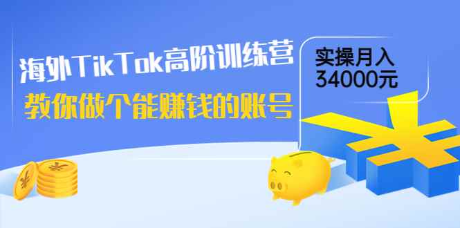 （3628期）海外TikTok高阶训练营：教你做个能赚钱的账号，实操月入34000元！-咩咩网络