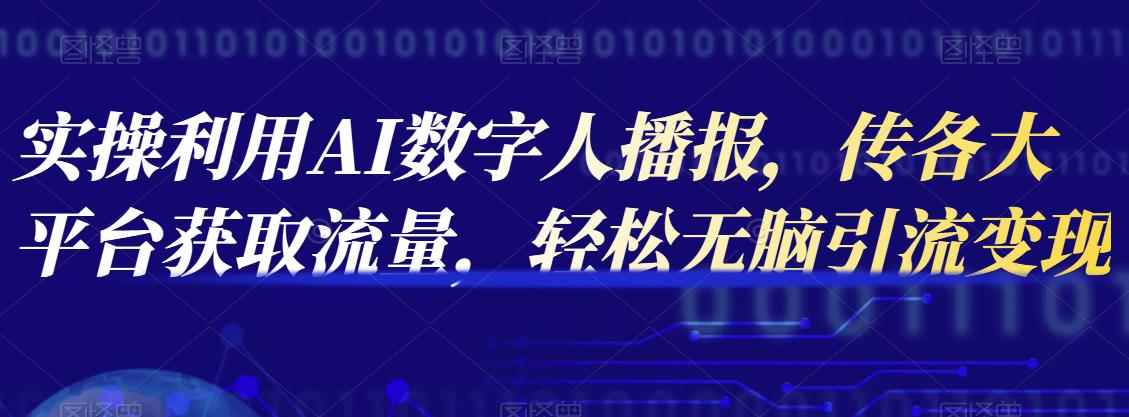 实操利用AI数字人播报，传各大平台获取流量，轻松无脑引流变现【视频课程】-咩咩网络