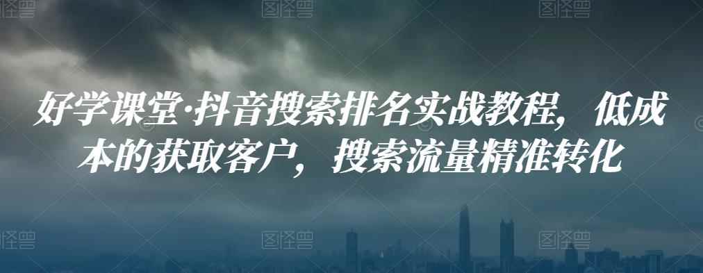 好学课堂·抖音搜索排名实战教程，低成本的获取客户，搜索流量精准转化-咩咩网络
