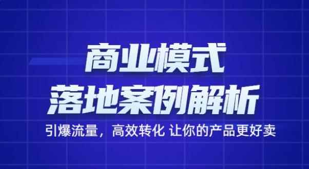 商业模式落地案例解析，65节课带你引爆流量，高效转化让你的产品更好卖-咩咩网络