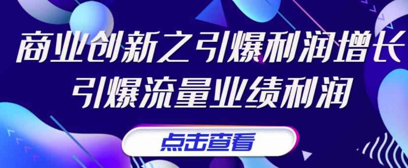 （3388期）张琦《商业创新之引爆利润增长》引爆流量业绩利润-咩咩网络