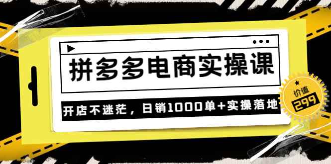 （3381期）《拼多多电商实操课》开店不迷茫，日销1000单+实操落地-咩咩网络