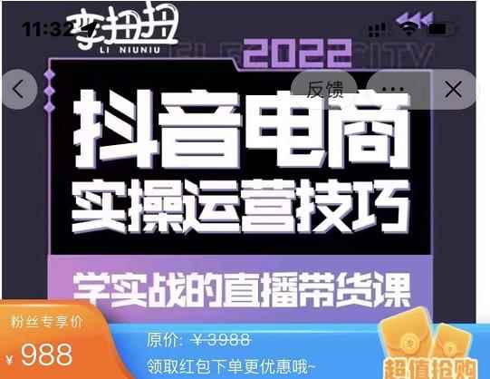 最新李扭扭·抖音电商直播带货，实操运营技巧，学实战的直播带货课-咩咩网络