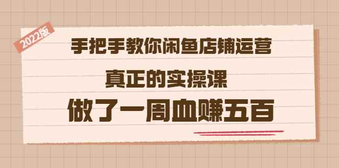 （3334期）2022版《手把手教你闲鱼店铺运营》真正的实操课 做了一周血赚五百 (16节课)-咩咩网络