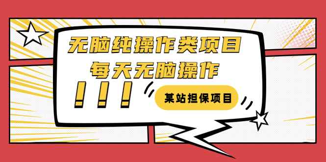 （3294期）某站担保项目：无脑纯操作类项目，每天无脑操作，需要周转资金【揭秘】-咩咩网络