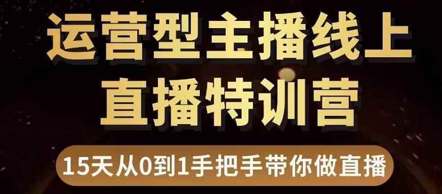 （3285期）慧哥直播电商运营型主播特训营，0基础15天手把手带你做直播带货-咩咩网络