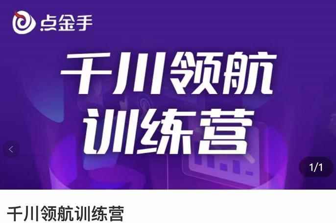 点金手·千川领航训练营，干川逻辑与算法的剖析与讲解（原价999）-咩咩网络