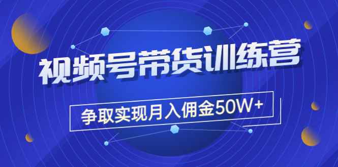 （3235期）收费4980的《视频号带货训练营》争取实现月入佣金50W+（课程+资料+工具）-咩咩网络