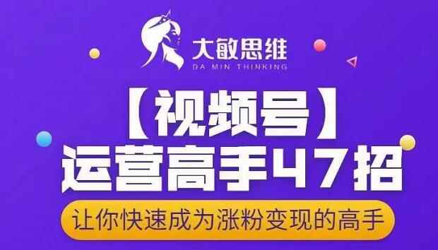 大敏思维-视频号运营高手47招，让你快速成为涨粉变现高手-咩咩网络