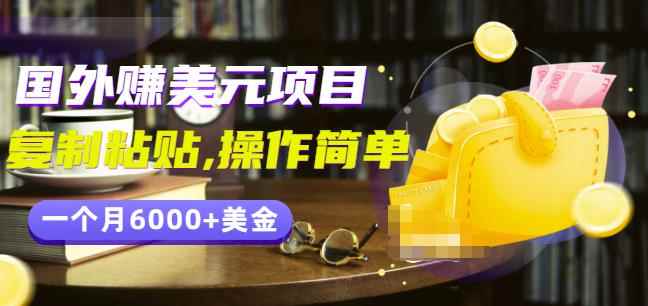 分享一个国外赚美元项目：复制粘贴一个月6000+美金，简单易操作-咩咩网络