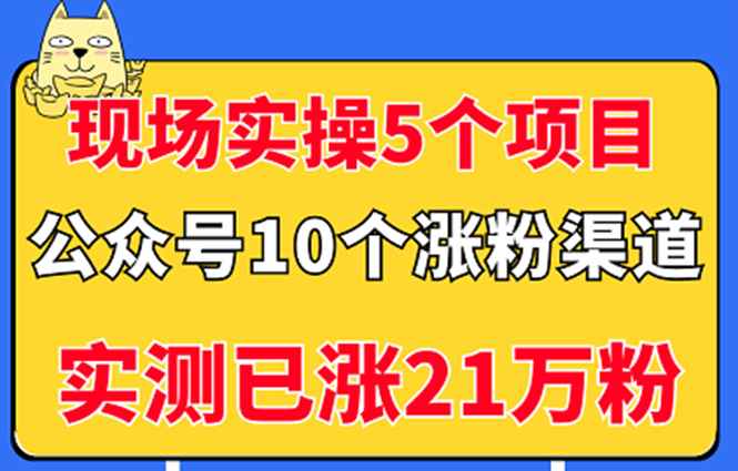 （2947期）现场实操5个公众号项目，10个涨粉渠道，实测已涨21万粉！-咩咩网络