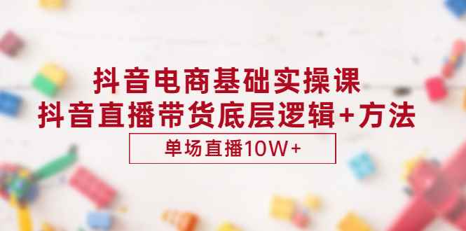 （2906期）抖音电商基础实操课，抖音直播带货底层逻辑+方法 单场直播10W+（价值980）-咩咩网络