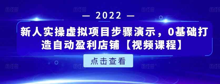 新人实操虚拟项目步骤演示，0基础打造自动盈利店铺【视频课程】-咩咩网络