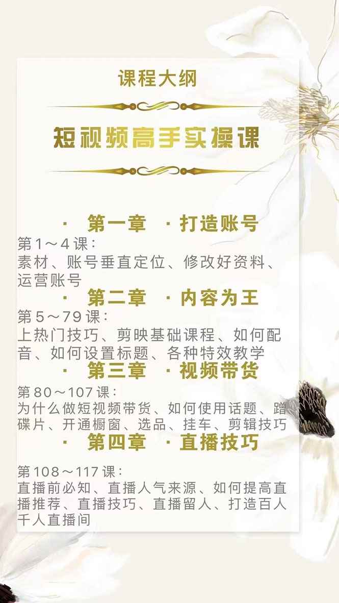 图片[1]-（2889期）短视频高手实操课：从入门到精通，账号+运营+直播，应有尽有！-咩咩网络