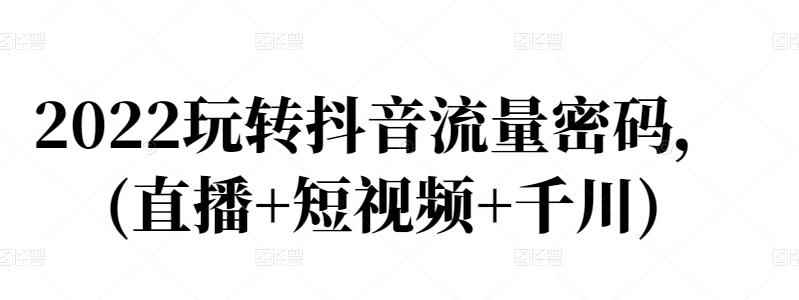 2022玩转抖音流量密码，(直播+短视频+千川)-咩咩网络