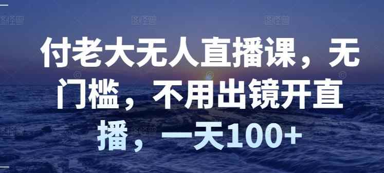 （2827期）付老大无人直播课，无门槛，不用出镜开直播，一天100+-咩咩网络