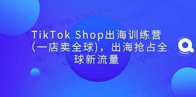 （2787期）TikTok Shop出海训练营（一店卖全球)，出海抢占全球新流量-咩咩网络