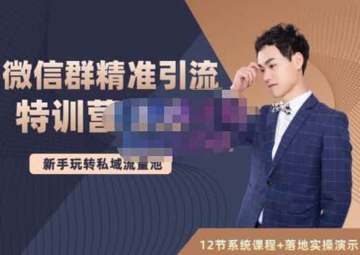 陆明明·微信群精准引流特训营3.0，借助微信群进行引流操作，打造私域流量池-咩咩网络