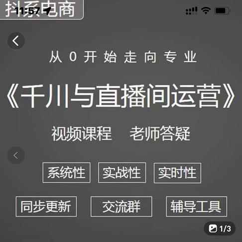 阳光·千川与直播间运营从0开始走向专业，93节完整版-咩咩网络