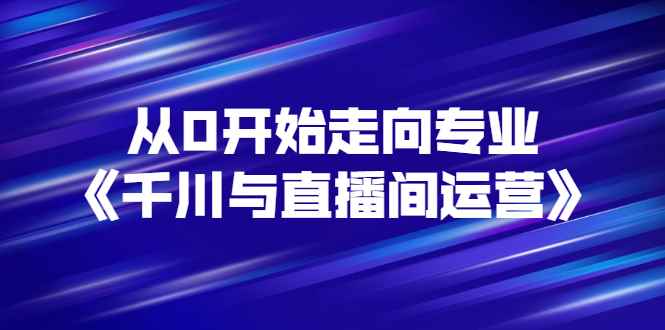（2728期）从0开始走向专业《千川与直播间运营》93节视频课程-咩咩网络