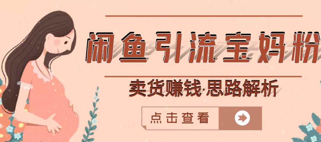 （2709期）闲鱼引流宝妈粉+卖货赚钱 一个月收益30000+（实操视频教程）-咩咩网络