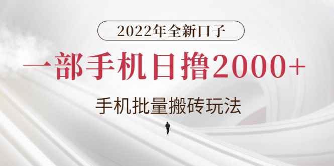 （2682期）2022年全新口子，手机批量搬砖玩法，一部手机日撸2000+-咩咩网络