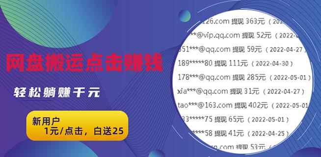 无脑搬运网盘项目，1元1次点击，每天30分钟打造躺赚管道，收益无上限-咩咩网络