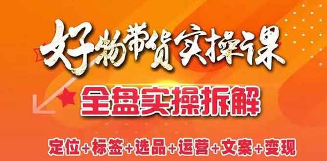 （2550期）抖音好物带货实操课：全盘拆解抖音好物带货号全套流程打法-咩咩网络