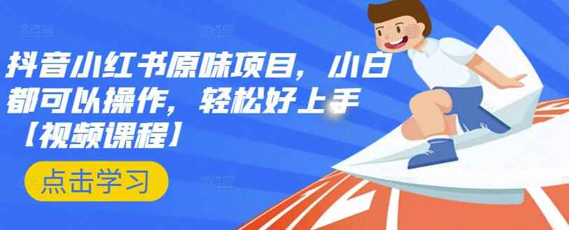 抖音小红书原味项目，小白都可以操作，轻松好上手【视频课程】-咩咩网络