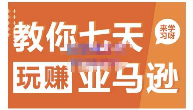晟尧跨境·教你七天玩赚亚马逊，教你轻松玩赚亚马逊，适合小白学习-咩咩网络